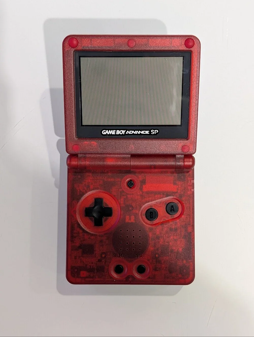 Transparent Clear Red Nintendo Game Boy Advance SP AGS-001 GBA SP with Charger